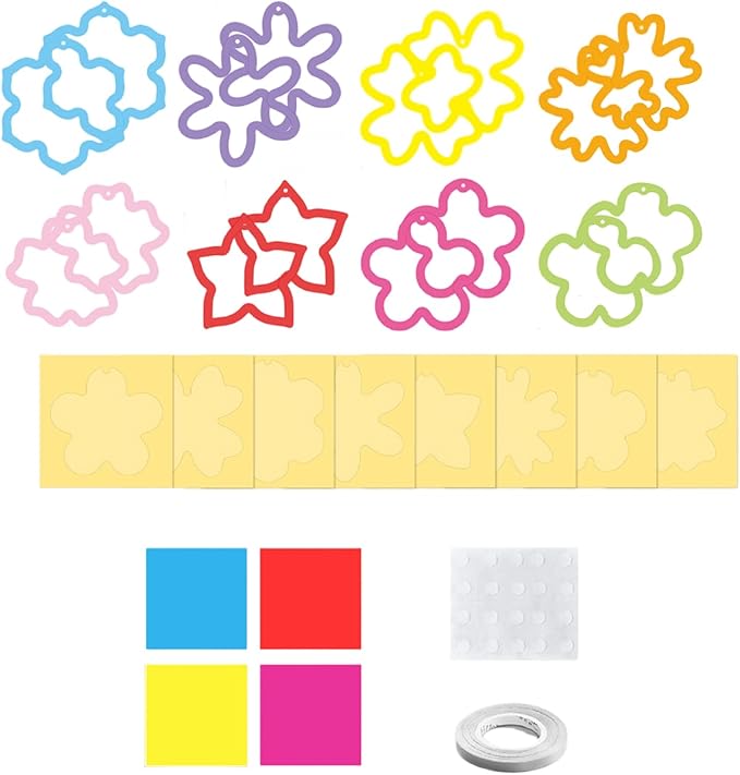 Drawing Paper Activity Craft Supplies, Paper Ornament Art Set, Colorful Sheets for Boys Girls, Premium Material with Smooth Texture, DIY Craft Kit with Creative Design Options, Home Glass Window