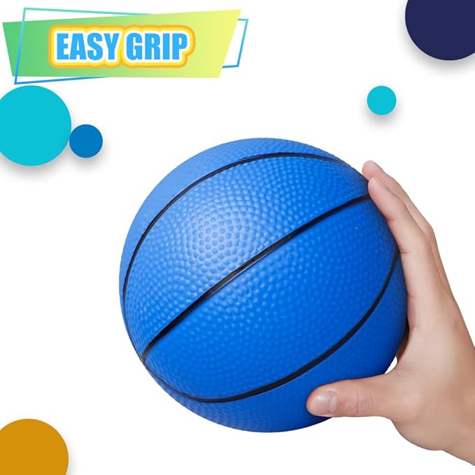 Dilabnba 8" Mini Rubber Replacement Basketballs for Basketball Hoop/Pool, Kids Toddler Soft Beach Bouncy Ball Sports Party Game, Junior Balls Indoor Outdoor Arcades Games, Lightweight (4PCS)