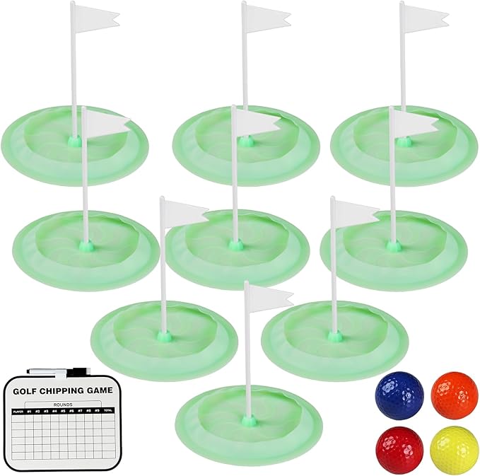 Mini Golf Game Putting Chipping Game Set - Build Your Own Course at Home Indoor Outdoor, Includes 9 Holes, 4 Balls, Dry-Erase Scoreboard with Pens, Family Party Golfs Gifts for Golfer