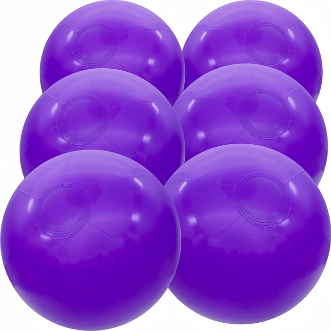 6 Pack Beach Balls, Large Inflatable Beach Balls Bulk, for Parties, Beach, Pools & Play