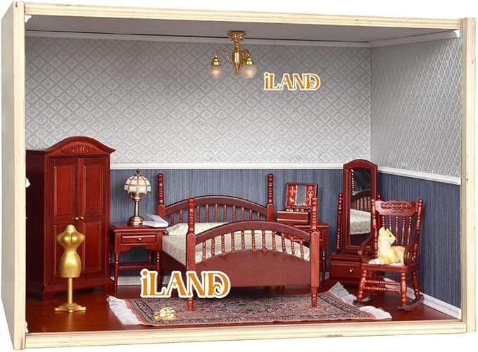 iLAND Miniature Dollhouse Accessories on 1:12 Scale 18pcs Wooden Dollhouse Trims & Skirting Board & Moulding Cornice 17” Long (Classic White)