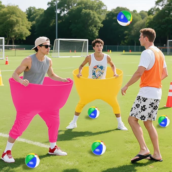 Granny Pants Outdoor Game,Granny Pants with 8 Bouncy Balls & 1 Air Pump (Random Colors) and 2 Pack Color Granny Pants Yard Game for Family Reunion Party Field Game