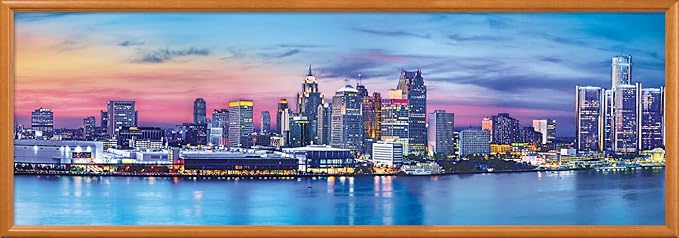 MasterPieces - 1000 Piece Jigsaw Puzzle, Detroit Skyline Panoramic, Fun for Adults, Family, Kids 13"x39