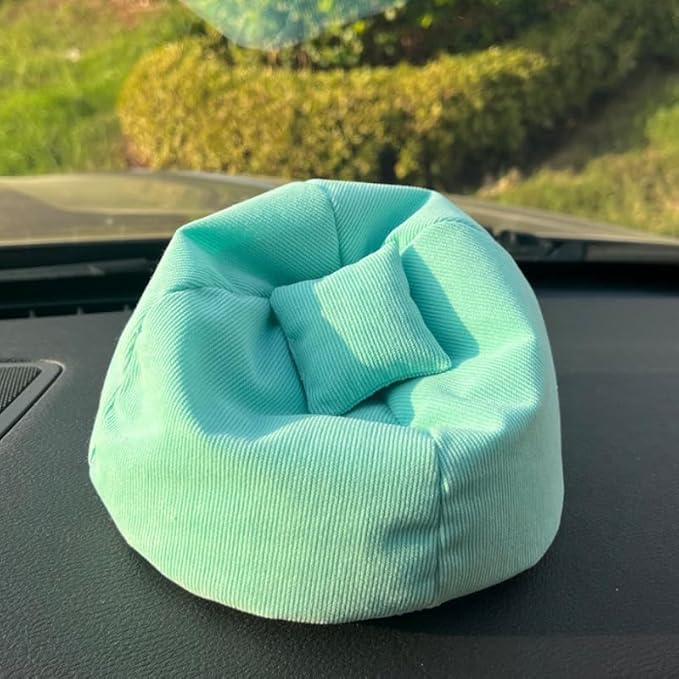 Handmade Bean Bag Chair for Doll Sofa Seat, Mini Sofa Suitable for 17 CM Dolls, Practical Accessories Suitable for Blind Box Enthusiasts and Collectors (Aqua)