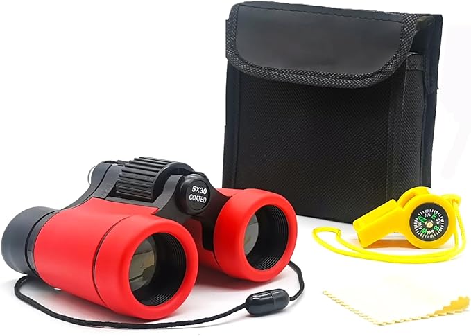 Kids Binoculars Best Gifts for 3-12 Years Boys Girls High-Resolution Optics Shockproof Mini Compact Binocuolar Toys Folding Small Telescope for Bird Watching Camping Outdoor Play