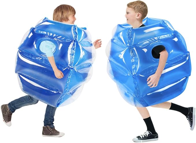 ZHUYNXIR 2 PC Sumo Balls for Kids, Kids Bumper Bounce Balls, Kid Sumo Balls, Lawn Game Ball for Child Outdoor Team Gaming Play, 24 inch, Blue+Blue.