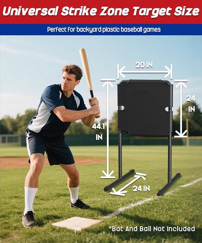 Garbuildman Baseball Strike Zone Target for Plastic Balls, Portable Metal Frame Pitching & Hitting Training Tool for Outdoor