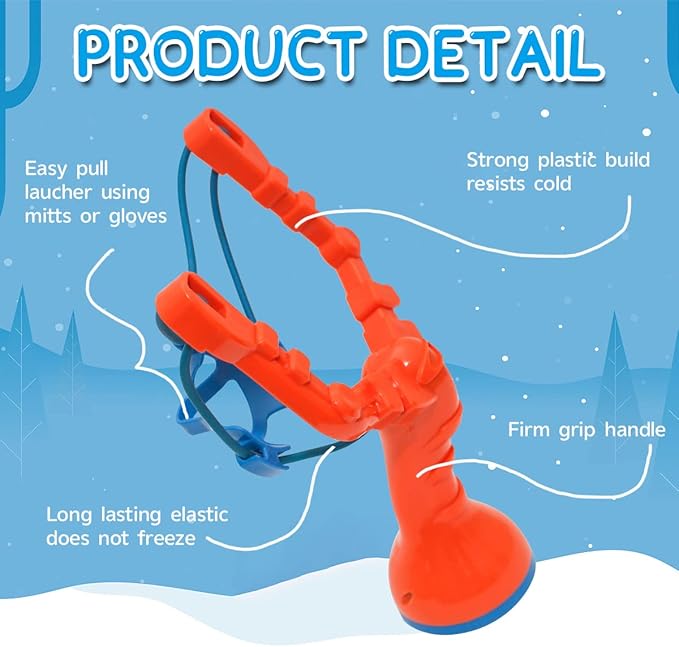 Snow Toys for Outside,Snowball Slingshot Top Snow Toys for Kids and Adult,Snowball Launcher&Maker for Snowball Fights with Comfortable Handle