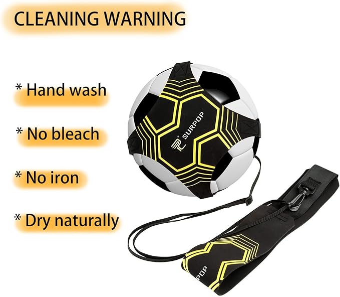 Surpop Soccer/Volleyball/Rugby Trainer, Football Kick Throw Solo Practice Training Aid Control Skills Adjustable Waist Belt for Kids Adults