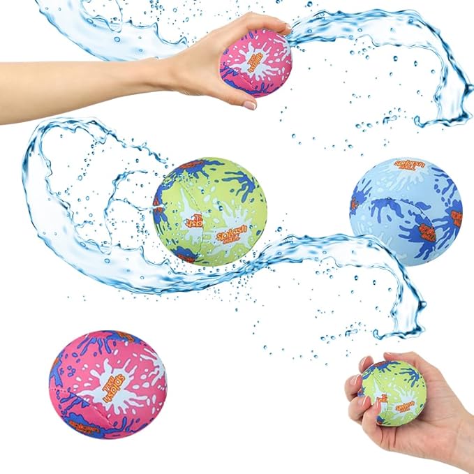 The Dreidel Company Splash Water Bouncing Ball, Outdoor Pool Water Activity Fun Toy, Birthday Party Events, Gatherings, 3"
