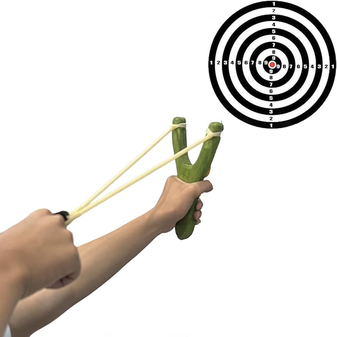 LANJAY Solid Wood Slingshot with Custom Engraving, Includes Clay Balls & Pompoms - Target Shooting & Outdoor Activity Toy for Kids & Adults, Ideal Children's Gift