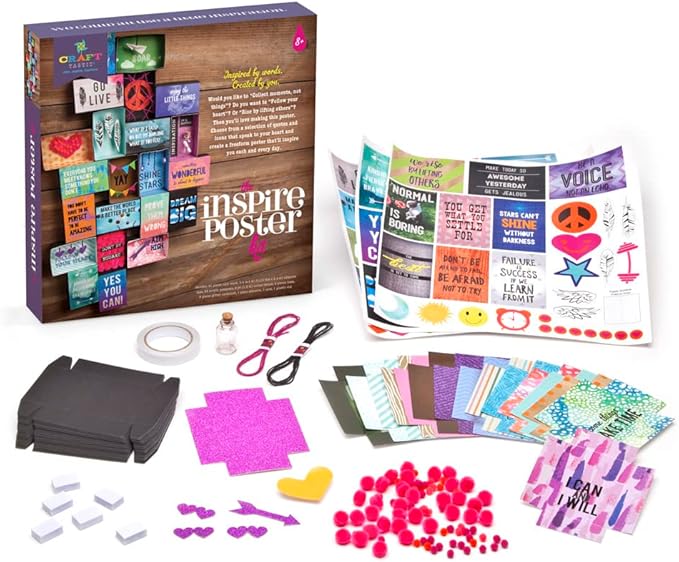 Craft-tastic – Inspire Poster Kit – Design a One-of-a-Kind Freeform Poster – Ages 8+