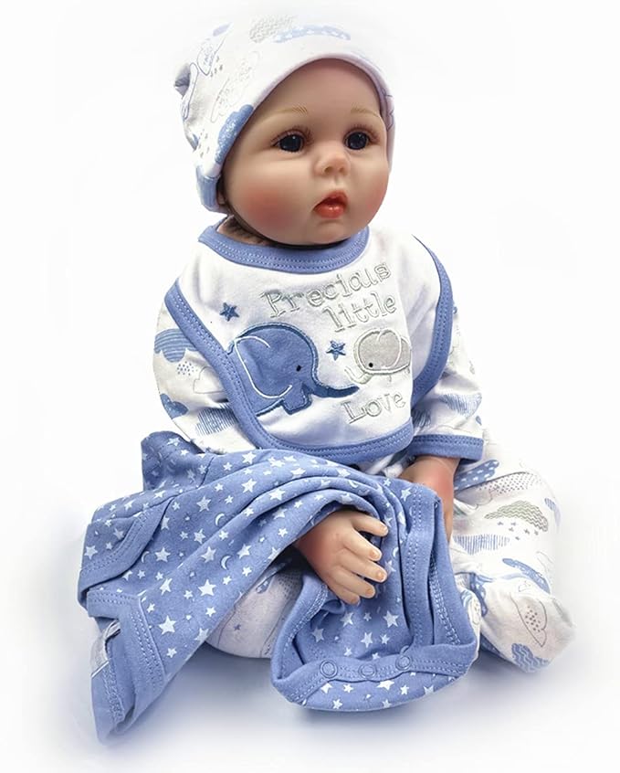 Reborn Baby Doll Clothes Little Elephant 5pcs Outfit Set for 20-23 inches Reborn Baby Boy Doll Clothes Accessories