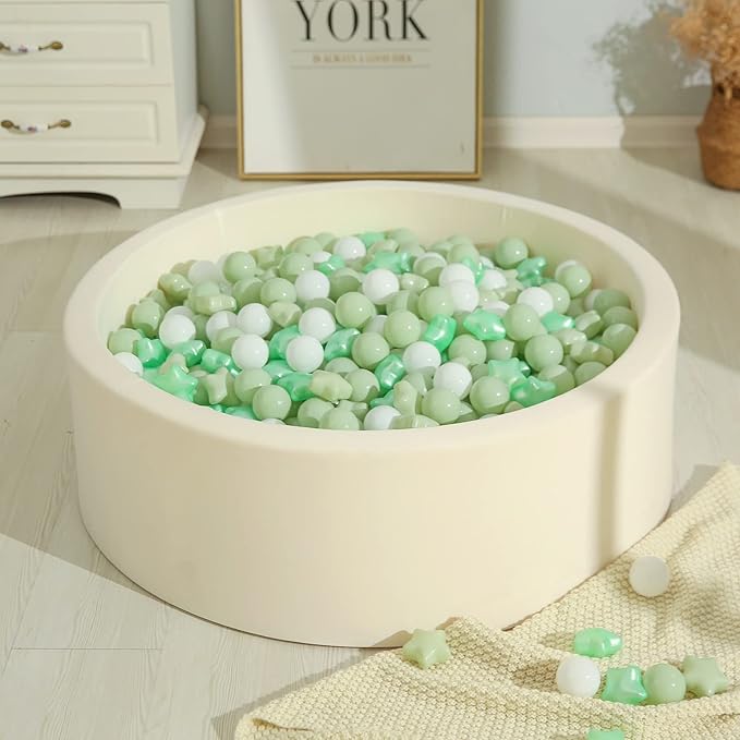 TRENDPLAY Star Ball Pit Balls for Toddlers -50 100 200 Count Star Balls Different Shapes, Non-Toxic Plastic Balls for Safe Play, Boys Girls Festival Party Decoration