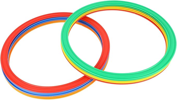 Yosoo Sports Speed Ring Toy Set Improves Speed and Overall Health with 10 Rings and 10 Buckles for Playground and Garden Plastic Material