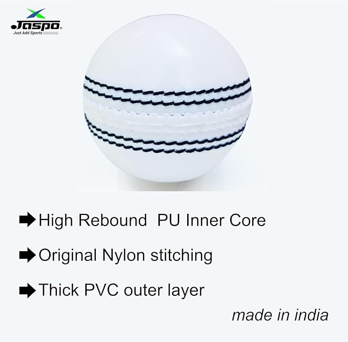 jaspo Incrediball Soft T20 Cricket Training Ball-1 Ball Indoor Outdoor Play and Cricket Practice 229 Cm Circumference, PVC Material, Colour- White