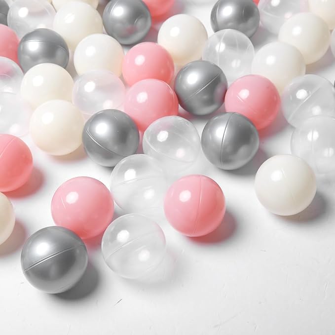STARBOLO Ball Pit Balls for Toddlers Pack of 100 200 500 - BPA&Phthalate Free Non-Toxic Crush Proof Soft Plastic Balls for 1-5Years Old Toddlers Girl Kids Birthday Pool Playpen Tent Party