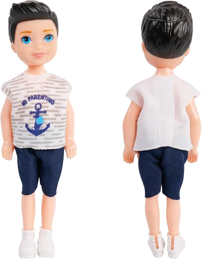 ONEST 10 Sets 5 Inch Mini Dolls with Doll Clothes Party Grown Outfits Doll Accessories