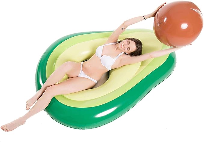 Jasonwell Inflatable Avocado Pool Float Floatie with Ball Water Fun Large Blow Up Summer Beach Swimming Floaty Party Toys Lounge Raft for Adults (XL)