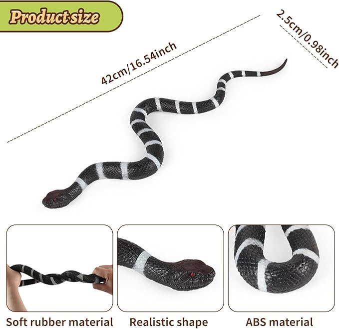 LRCXL Realistic Fake Snakes Toy Soft Rubber Snakes to Keep Birds Away - Coral Toys for Garden Props to Keep Birds Away, Scare Squirrels, Mice, Pranks Halloween Decoration Props
