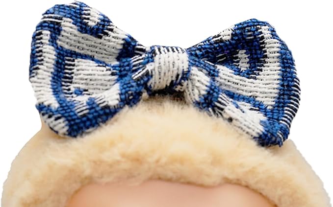 Doll Clothes for 17cm Dolls, Premium Handmade Fashion Clothes 3 Piece Set Including a Weaving Hat, Clothes and Bow with High-End Dolls Accessories for Play & Display - Pure Blue (No Doll No Logo)