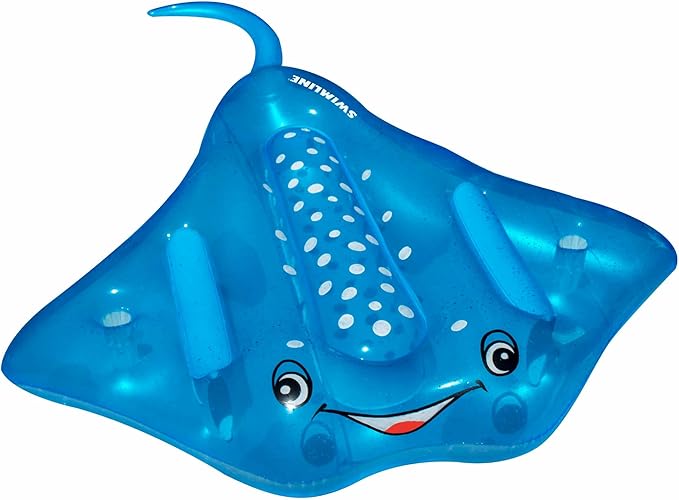 Swimline Manta Ray Inflatable Pool Ride On, Blue, 84" x 73" x 14"