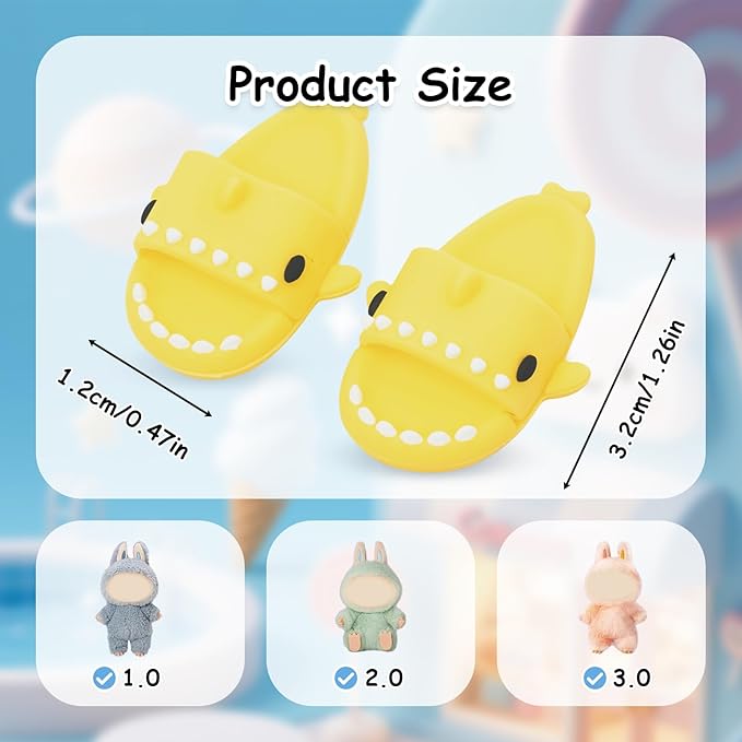 Clothing Shark Summer Sandals for Dolls - Open-Toe Slippers, Cute Accessories for Photography, Display & Collectors Age Limit 15 (Yellow)