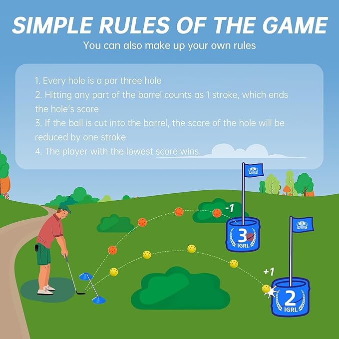 Golf Yard Game - 6 Holes Backyard Golf Games for Adults, Golf Chipping Game Set with Balls, Carry Bag, Flag & Obstacles, Outdoor Indoor Golf Gifts for Men Lawn, Beach, Camping, Park, Hotel