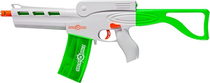 SplatRBall SRB800 Pyro Glow-in-The-Dark Water Gel Ball Blaster Kit - Full Auto, 210 FPS, 800-Round Magazine, 20,500 Total Rounds - Orange/White