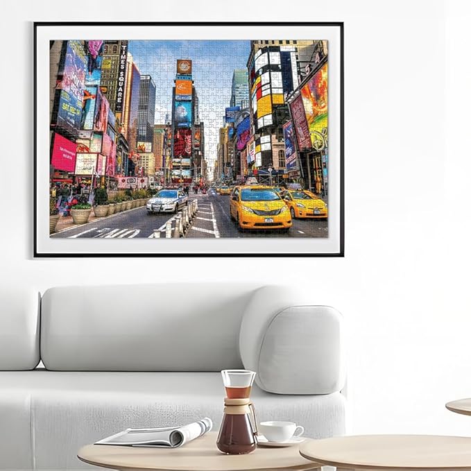 1000 Piece Jigsaw Puzzles for Adults Teens Kids - Fine Art Challenging, New York Time Square 1000Pcs Puzzle, Family Game Gift, Size 27"x20"