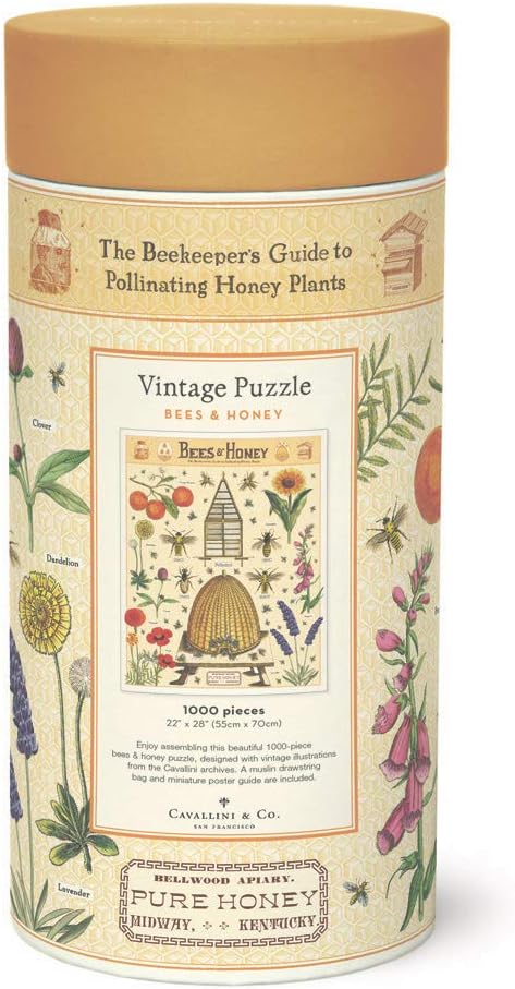Cavallini Papers & Co. Bees & Honey 1,000 Piece Puzzle, Multi