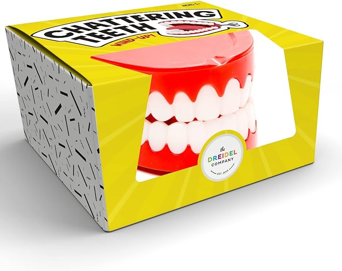 The Dreidel Company Wind Up Teeth Chomping & Chattering Teeth Toys for Kids Birthday Party Favors, Novelty and Gag Gifts, 2.5" Inches (50-Pack)
