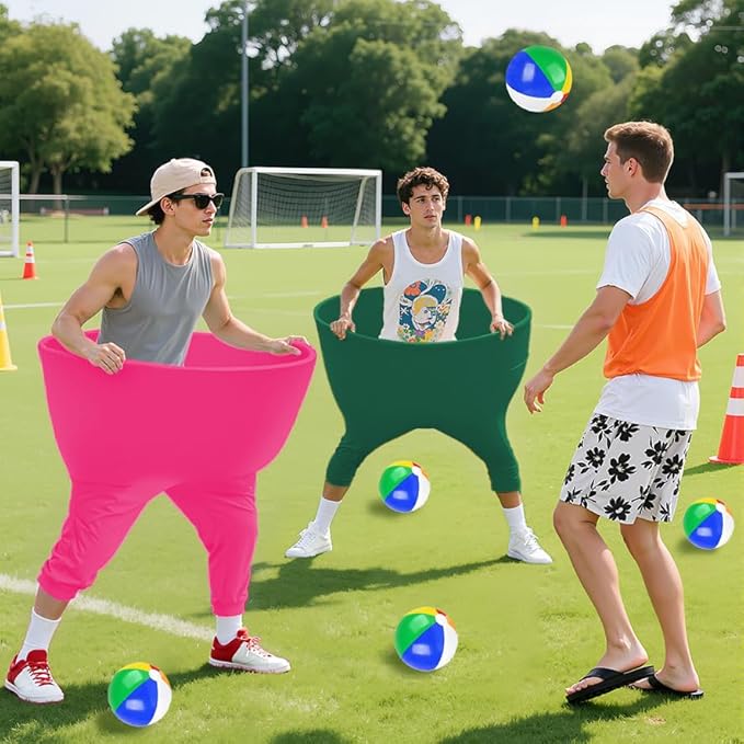Granny Pants Yard Game,2pcs Granny Pants Outdoor Game for Adults and Family with 8 Bouncy Balls & 1 Air Pump (Random Colors),Granny Pants Game for BBQ, Beach & Backyard Parties
