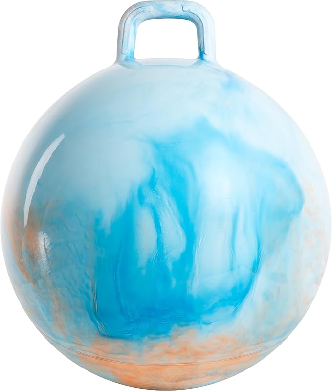 U&C Planet Hopper Ball 18 inches Bouncy Ball with Handle for Kids Age 3-6 Clouds Hoppity Hop Sit and Bounce Jumping Hopping with Pump and Gift Box Great Gift for Birthday Easter Basket Stuffers
