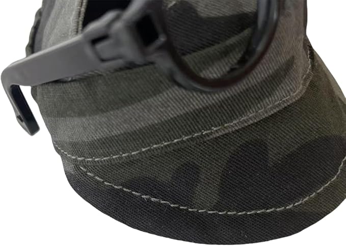 for Labubu Doll Accessories Set, 4 Colors Options Camouflage Bucket Hat and Black Sunglasses Frame(no Lenses) Casual Cap (Camouflage Army Green)