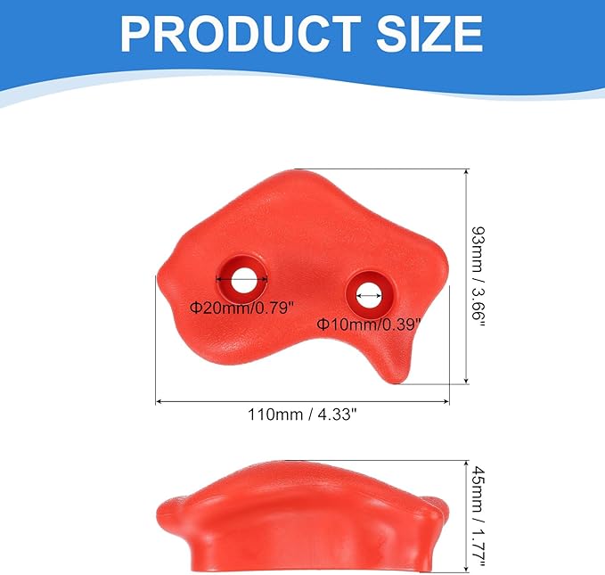 PATIKIL Climbing Rock Wall Grips Play Set Climber Attachments with Double Hole for Playground Accessory Indoor Outdoor