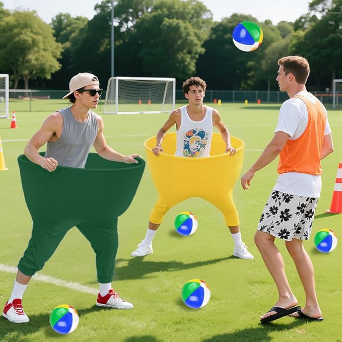 Granny Pants Outdoor Game Green Granny Pant Yard Game with 8 Bouncy Balls and 1 Air Pump (Random Colors) 2 Pack Grandma Pant Games Gold Adult Granny Pants Games for Backyard Party