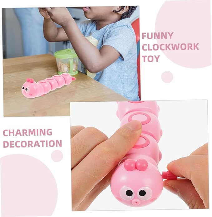 6Pcs Multicolor Wind-Up Caterpillar Toy - Mechanical Crawling Insect, Educational STEM Kids Toys for Toddlers, Safe Non-Toxic Baby Gift for Birthday Party (Multicolor 6Pcs)