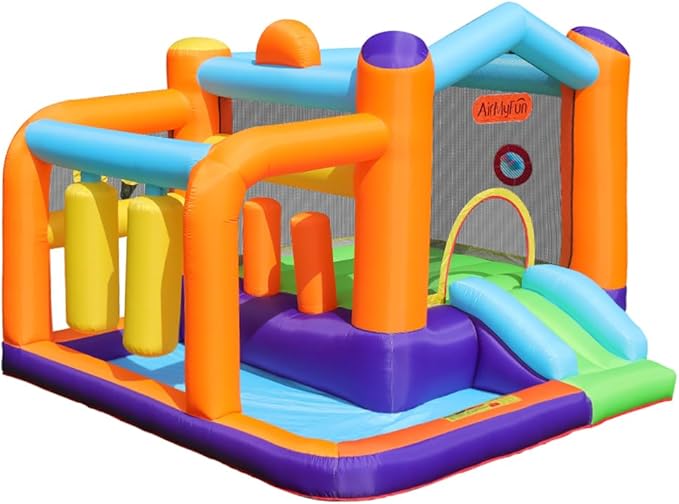 Bounce House & Inflatable Castle for Kids - Heavy Duty Indoor/Outdoor Playground Fun with Jumping Area, Slide, Ball Pit & Backyard Castle
