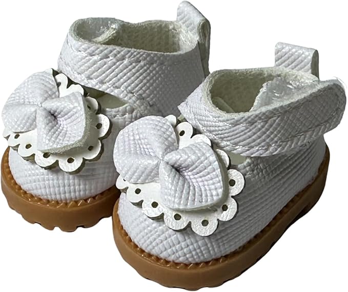 Premium Doll Shoes for Lububu, 15cm 17cm Dolls Accessories, Mini Leather Shoes Fashion Dress Up Doll Shoes Replacement (1, Mary Jane - White)