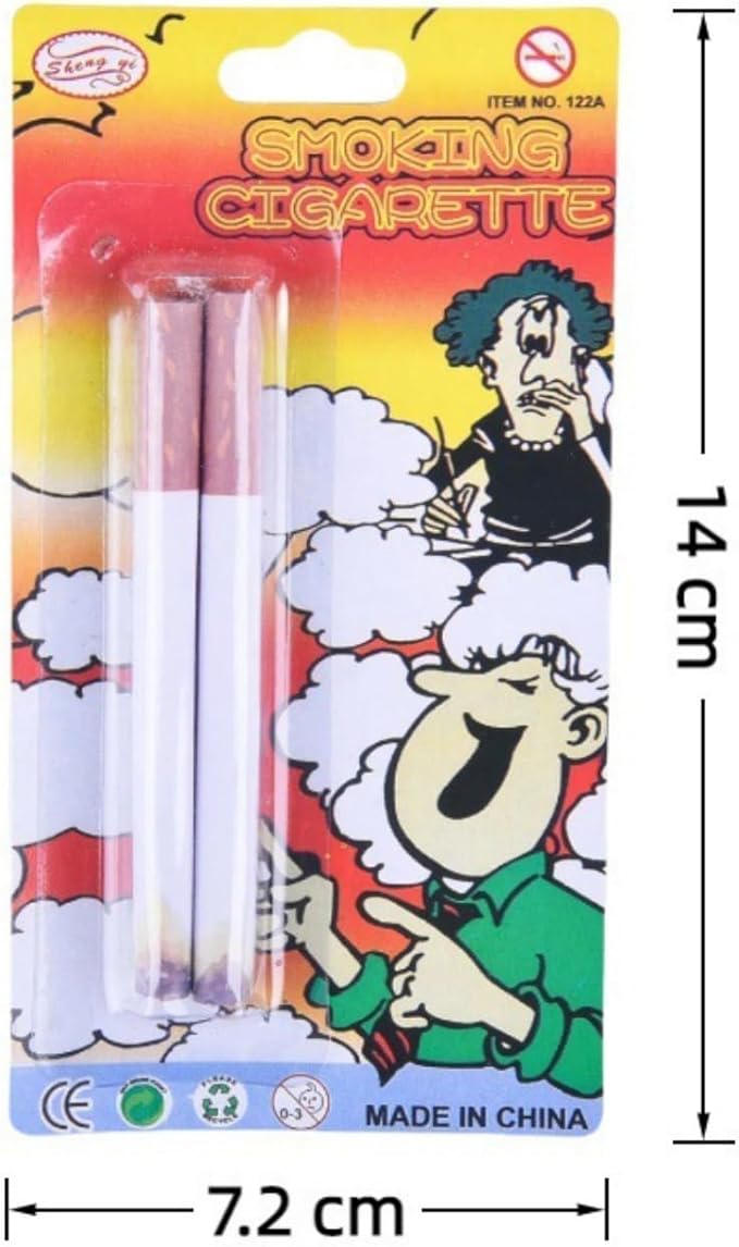 Dzrige 3.25" Fake Cigarettes Prop Fake Puff Cigarettes, Durable/Realistic, Ideal for Halloween Costume, Themed Parties, Theatrical Performances, Fun Gag Gift, Novelty Toy (Pack of 2)