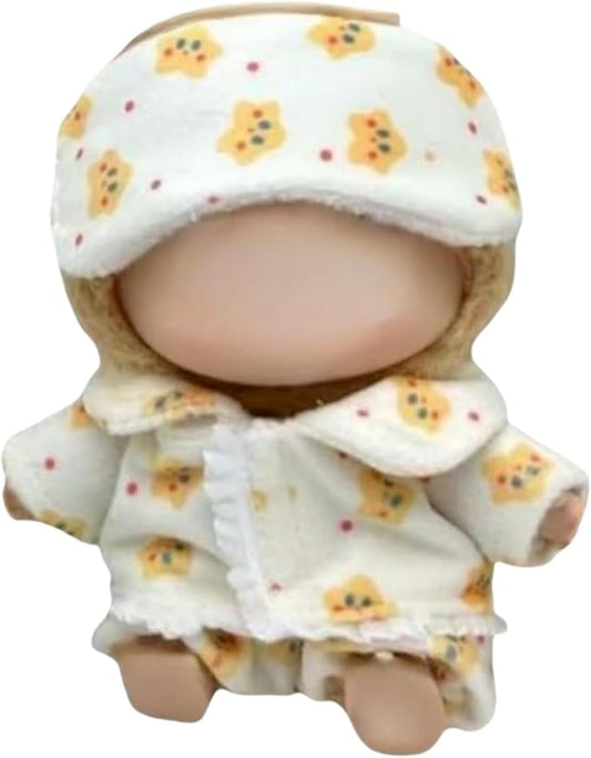 15cm/17cm Doll Outfit Suitable for Labubu Clothes –Stylish Adorable Dolls Accessories for Dressing Up (No Doll Included) (A-Yellow Star Pajamas 3-Set)