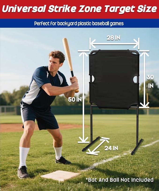 Garbuildman Baseball Strike Zone Target for Plastic Balls, Portable Metal Frame Pitching & Hitting Training Tool for Outdoor