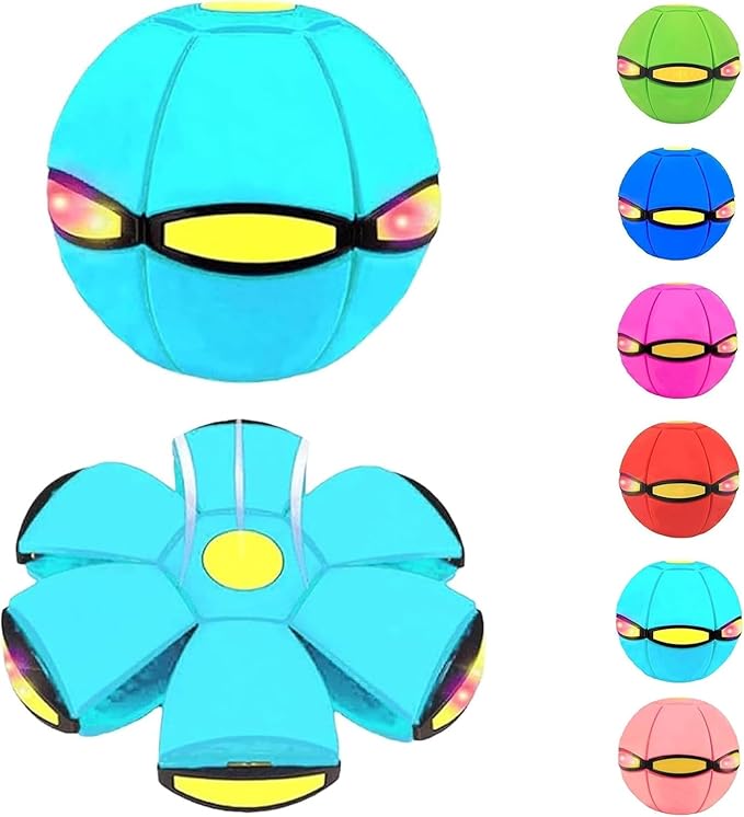 Magic Bouncing Ball, Magic Bouncing Ball with 6 Light, Dual Form Freely Switchable, Parent-Child Interaction Suitable for Indoor & Outdoor Use (Light Blue)