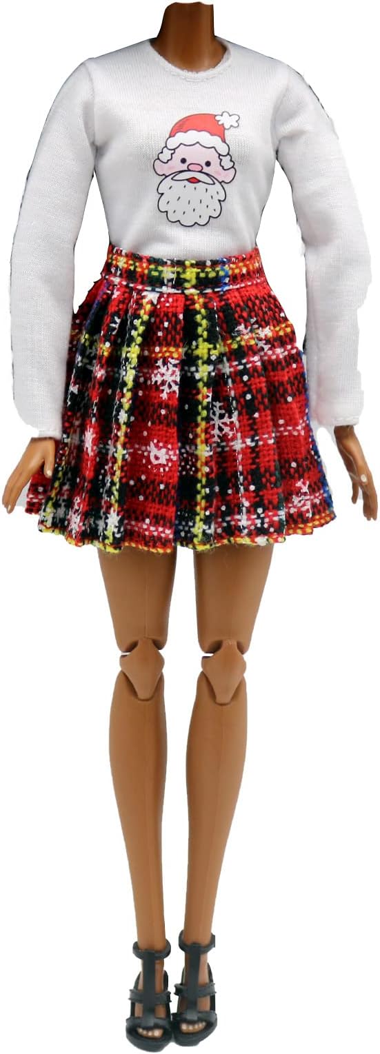 Doll Clothes, 5 Sets Outfits Winter Dresses Pants Windbreaker Hat for 11.5 inch Dolls Accessories Random Style (C)
