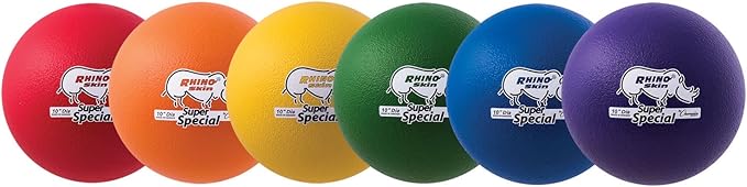 Champion Sports 10 Inch Rhino Skin Super Special Foam Ball Set of 6, Assorted