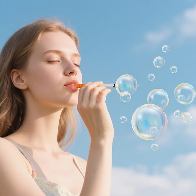 Box Bubble Toy,Blowing Fake Bubbles Pack Blower Blow Sticks Liquid Relaxation Birthday Christmas Party Gift,Funny Mini Bubble Box Stick Toy for Men Women,Outdoor Bubble Makers Toys (G1)