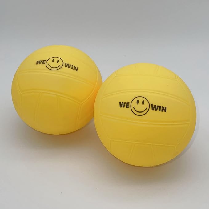 Spike Replacement Balls | Roundnet Game Balls | Strong Bounce Ball | 3.5inch Yellow Soft Rubber Ball | Extra Balls | Lawn Beach Volleyball, Water Pool Ball