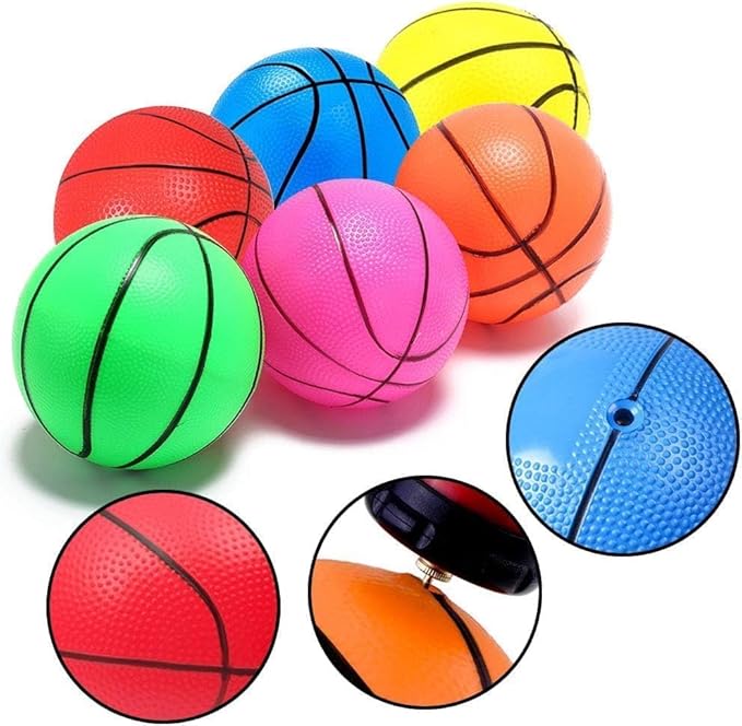 Shindel 6Pcs Mini Basketball, 4.7 inches Small Basketball with Pump for Kids and Adults, Party Favors
