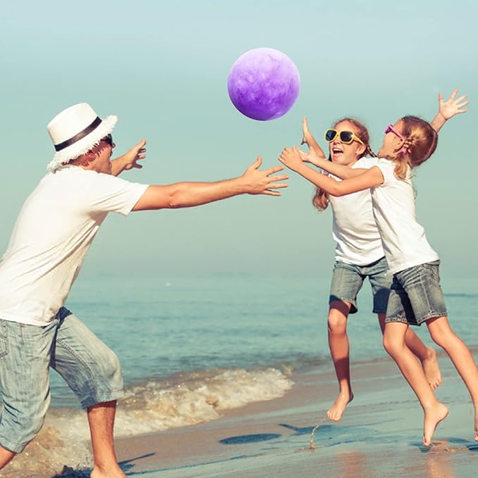 4 Pcs Playground Balls with Pump, 9 inch Inflatable Bouncy Balls for Kids, School, Beach, Kickball DodgeBalls and Indoor Outdoor Plays